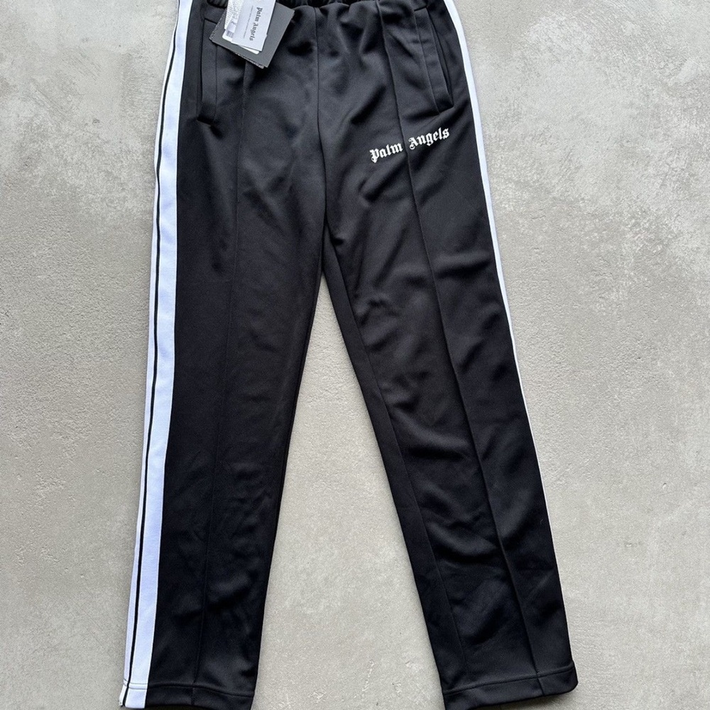 Palm Angels Black Joggers with White Stripes